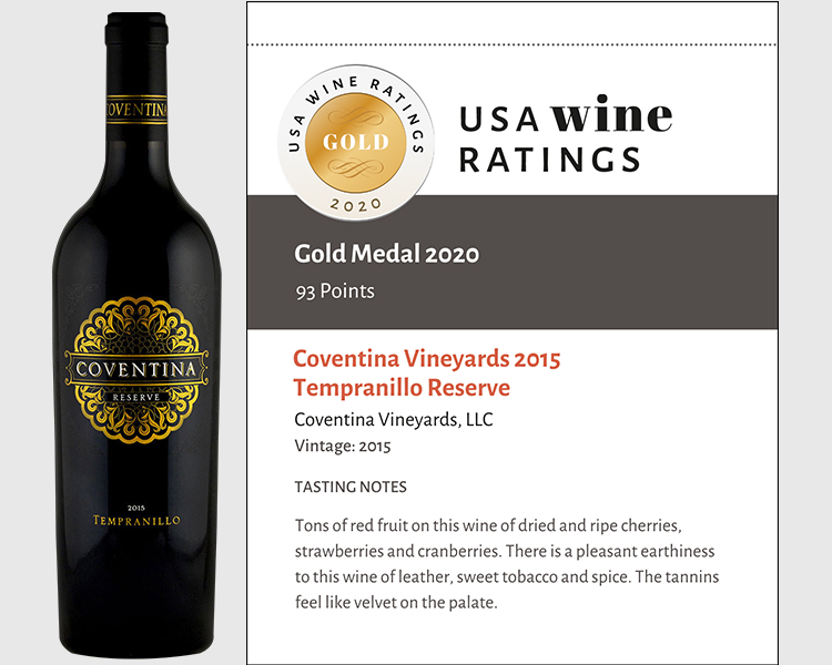 Coventina Vineyards 2015 Tempranillo Reserve shelf talker