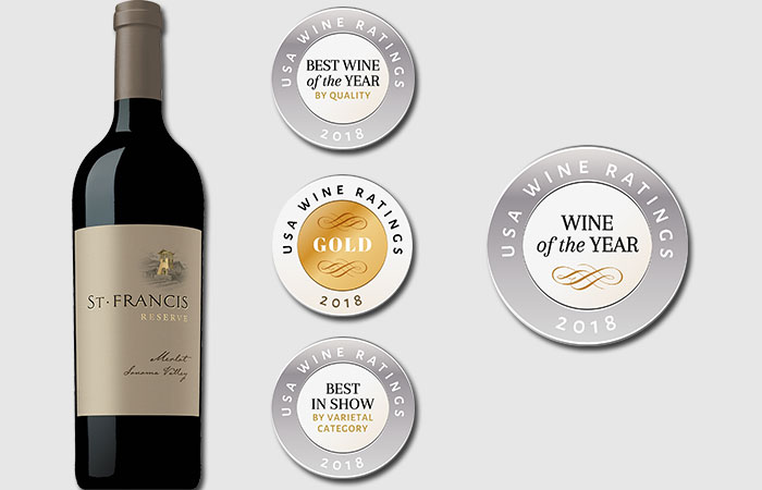 Reserve Merlot with medals