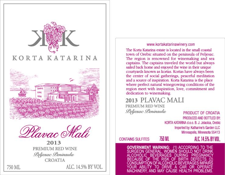 Photo for: Korta Katarina Plavac mali 