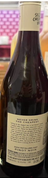Photo for: Second Cheapest Wine 2024 Pentaluma Gap - Pinot Noir