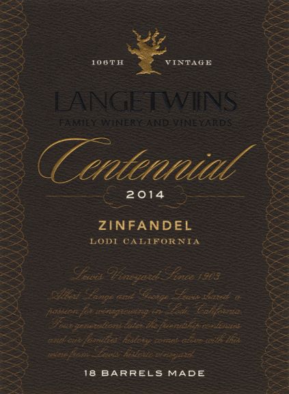 Photo for: LangeTwins Family Winery and Vineyards Centennial Zinfandel